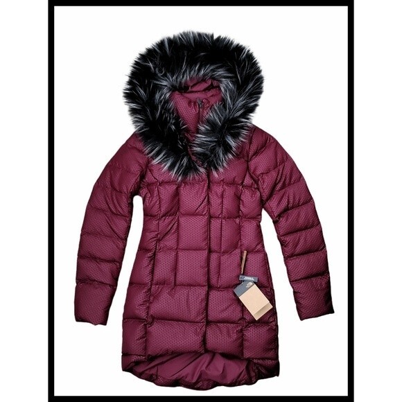 NWT The North Face 550 Down Fill Puffer Zipper Parka Coat Faux Fur Hood XS NEW - Picture 4 of 16